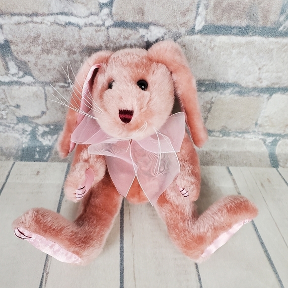 2/$25  Plush Bunny Peachy Rose 6.5" H - Picture 1 of 16